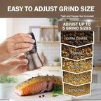 Home EC Original Gun Metal Bronze Salt and Pepper Grinder Set of 2 - Adjustable Ceramic Grinder - Glass Salt and Pepper Shakers With Funnel and Ebook - Spice Mill - Bronze Kitchen Accessories