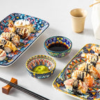 vancasso SIMI 2.7 Oz Ceramic Dipping Bowls Sets of 6, Bohemian Small Bowls for Sauce, 3 Inch Mini Appetizer Plates for Soy Sauce, Sushi, Condiments & Side Dishes, Microwave & Dishwasher Safe