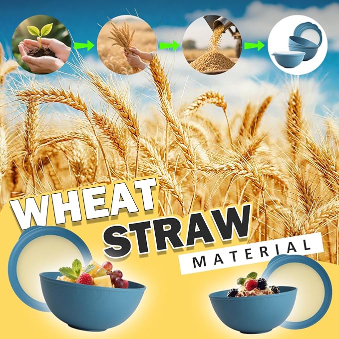 40 OZ Bowls Set of 4, Unbreakable Lightweight Bowls Set with Lid, Microwave & Dishwasher Safe Lunchable Containers, Plastic Reusable Cereal Bowl for Soup, Salad, Noodle, Snack, Fruit, Blue