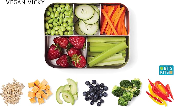 Stainless Steel Bento Box Lunch and Snack Container for Kids and Adults, 5 Sections