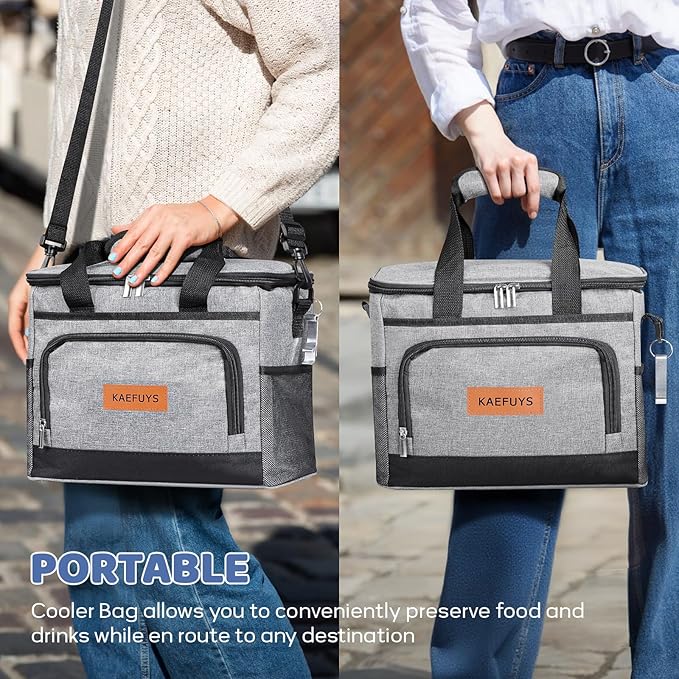 Insulated Cooler Bag for Men/Women 15L Soft Cooler Bag with Adjustable Shoulder Strap, Leakproof for Work, Camping, Travel, Picnic