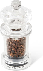 Cole & Mason 675 Refillable Spice Mill - Kitchen & Home Accessory - Table Pepper Grinder - Peppercorn Included - Acrylic - Pepper Mill 4.5"
