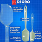 di Oro Living Silicone Spatula Set - Rubber Kitchen Spatulas for Baking, Cooking, Mixing - 600°F Heat-Resistant & BPA Free Silicone Scraper Spatulas for Nonstick Cookware - Dishwasher Safe (3pc, Sage)