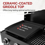 Royal Gourmet GD4002TP 4 Burner Propane Gas Grill and Griddle Combo with Hood, 2-in-1 Portable Grill Griddle Combo with 40,000 BTUs Output for Camping, Tailgating, Backyard, Black