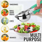 Zulay Lemon Squeezer Stainless Steel with Premium Heavy Duty Solid Metal Squeezer Bowl and Food Grade Silicone Handles - Large Manual Citrus Press Juicer and Lime Squeezer Stainless Steel (Mint)