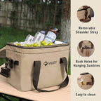 VILLEY Cooler Bag, 30 Cans Insulated Soft Cooler Bag, Large Beach Cooler with Removable Shoulder Strap, Keep Cold/Keep Fresh/Keep Warm, Portable Soft Sided Cooler for Camping Trip Picnic, 20L