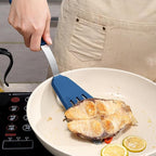 To encounter 3 Pieces Silicone Spatula Set, Heat Resistant Flexible Turner Spatulas, Nonstick Cookie Spatula, Fish Spatula, Dishwasher Safe, Navy Blue