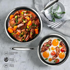 Innerwell Tri-Ply Stainless Steel Frying Pan Set with Lid,8 Inch,9.5 Inch and 11 Inch Nonstick Honeycomb Stainless Steel Cooking Skillet Set of 3 for Induction Gas Stovetops