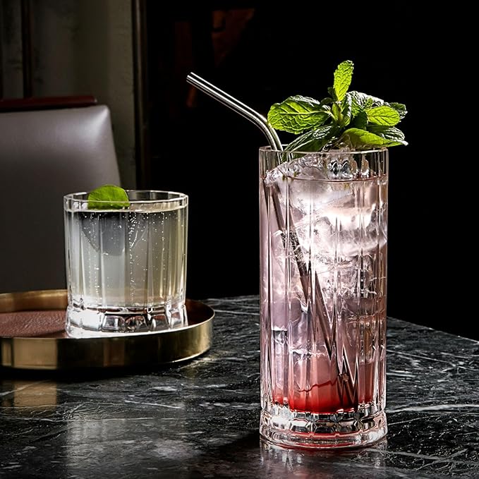 NUDE Whiskey Glasses Set of 4 SOF – 8.5 oz Premium Lead-Free Crystal Old Fashioned Rocks Glasses for Whisky, Scotch, Bourbon & Cocktails – Clear Heavy Base, Dishwasher Safe Luxury Gift Set