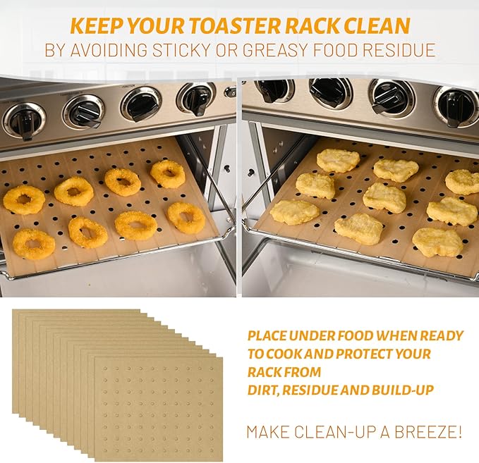 WMKGG 100 PCS Air Fryer Oven Liners, 12 x 11 inch Perforated Rectangular Parchment Paper Disposable Liners for Ninja Foodi, XL Air Fryer, Cuisinart, Breville Toaster Oven