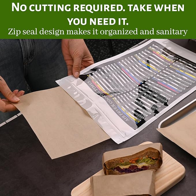 WMKGG 200Pcs Unbleached Parchment Paper for Baking, 9 x 13 Inch Precut Heavy Duty Parchment Paper Sheets for Cooking, Grilling, Air Fryer and Oven