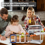 ZHANG XIAO QUAN SINCE 1628 French Fry Cutter 4-in-1 Food Dicer Chop Box, Potato Cutter for Fries Potato French Fry Onion Cutter Food Chopper Manual Hand Vegetable Cutter Dicer Apple Slicer, 4 Blades