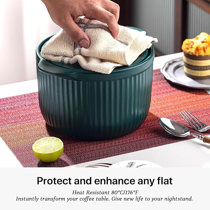 LEXMORE PlaceMats Set of 12 Vinyl/Plastic Woven Place Mats for Kitchen Table Indoor/Outdoor Washable PlaceMat Wipeable Dining Table Mats(Pomegranate Parade)