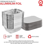 Stock Your Home 1 Lb Aluminum Disposable Cookware With Lids (25 Pack) - Foil Pans Cardboard Lids - Disposable & Recyclable Takeout Trays With Lids - Food Containers For Restaurants, Catering, Delis