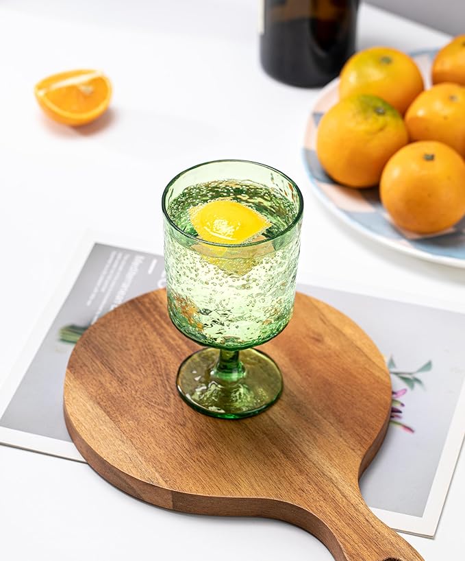 KX-WARE Iceberg Acrylic All-Purpose Wine Glasses, 12-ounce Plastic Stem Wine Glasses, set of 8 Multicolor