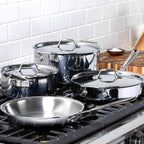 All-Clad D3 3-Ply Stainless Steel Cookware Set – 7-Piece Pots and Pans Set, Induction, Oven Broiler Safe 600F - Includes Frying Pans, Saucepans, Sauté Pan, Stockpot, Professional Cookware – Silver