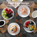 OMAYKEY 5.5 Inch Small Ceramic Dessert Plates Set of 12, Small Appetizer Plates, Porcelain Round Shaped Mini White Plate, for Cake Waffles Snacks Side Dish, Oven Microwave Dishwasher Safe