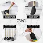 COOK WITH COLOR Silicone Cooking Utensils, Kitchen Utensil Set, Easy to Clean Silicone Kitchen Utensils, Cooking Utensils for Nonstick Cookware, Kitchen Gadgets Set with Holder, 10 Pieces