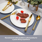 60-Piece Extra Thick Flatware Set, Heavy Duty Gold Silverware Set for 12, 18/10 Stainless Steel Flatware, Perfect for Weddings, Gift, Everyday Use