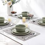 AmorArc Stoneware Dinnerware Sets,Round Reactive Glaze Ceramic Plates and Bowls Set,Highly Scratch Resistant | Dishwasher & Microwave Safe Dishes,Service for 6 (18pc)