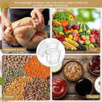 2 Pieces Square Food Storage Containers Polycarbonate Clear food Container with Lid Commercial Storage with Graduations for Commercial Kitchen Dough Marinating Meat(White,8 Qt)