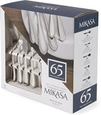 Mikasa 5187577 Daphney 65-Piece 18/10 Stainless Steel Flatware Set with Serveware, Service for 12