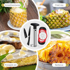 Pineapple Corer and Slicer Tool, Stainless Steel Pineapple Cutter and Corer Set, [Upgraded, Reinforced, Thicker Blade],Fruit Slicer Kitchen Gadget for Diced Pineapple Rings