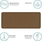 NewLife by GelPro Anti-Fatigue Designer Comfort Kitchen Floor Mat, 20" x48”, Grasscloth Khaki Stain Resistant Surface with 3/4” Thick Ergo-Foam Core for Health and Wellness