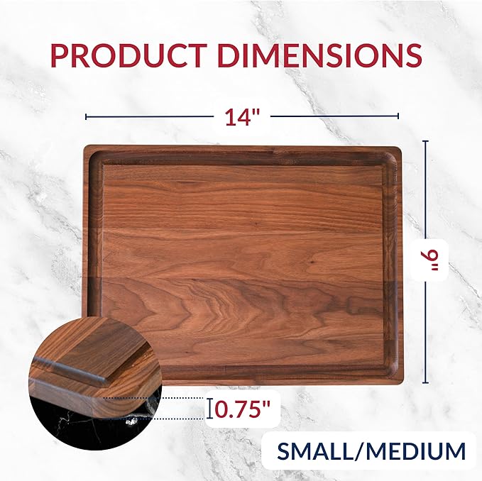 Walnut Wood Cutting Board - Made in USA - Reversible - by Virginia Boys Kitchens