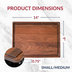 Walnut Wood Cutting Board - Made in USA - Reversible - by Virginia Boys Kitchens