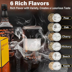 Gezen Electric Whiskey Smoker Kit with 6 Flavors Wood Chips, Rechargeable Cocktail Smoker Kit Built-in Lighter, Instant Smoke for Bourbon, Drinks and Food, Christmas Birthday Gifts for Men Dad Husband