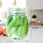 Glass Jar With Airtight Lid 24 OZ 3 Pack Airtight Food Storage Containers Leakproof Wide Mouth Canister For Coffee Beans, Sugar, Canning, Candy, Cereal, Pickle, Cookies, Dried Fruits