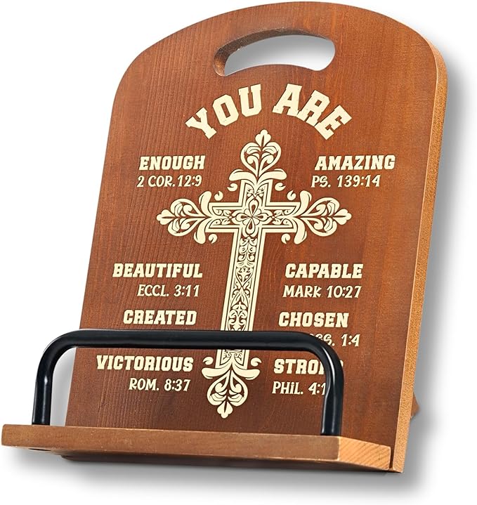 InnoBeta Christian Gifts for Women, Cookbook Stand for Kitchen Counter, Perfect Gift for Mom, Grandma on Birthday, Adjustable Tablet Recipe Book Holder, Unique Kitchen & Home Decor