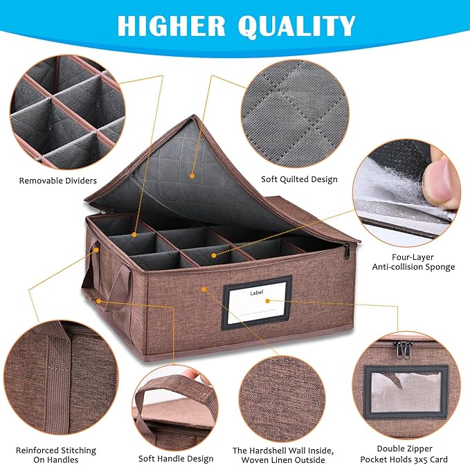 16+32 oz Mason Jar Storage Containers - Sturdy Canning Jar Boxes Organizer, Foldable with Dividers, Holds 12 Pint Mason Jars, Home Canning Supplies (Pint+Quart)