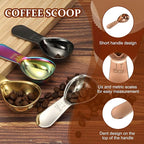 uxcell 2Pcs Stainless Steel Coffee Scoop, 15ml Short Handle Measuring Spoon for Ground Coffee Tea Sugar Kitchen Gifts, Rose gold