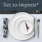 Vikko Dinner Plate, Set of 6 White Plates, Ceramic Dinner Plates Set, Stackable 12 Inch Extra Large Dinner Plates for Every Day and Special Occasion, Restaurant Style, Dishwasher Safe, Microwave Safe