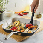 KitchenAid Hard Anodized Ceramic Nonstick Grill Pan/Griddle, Square, 11.25 Inch, Matte Black