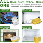 7.2"×5"×2.2" - 40 Pack 2 LB/32oz Gold Aluminum Foil Pans with Lids Heavy Duty, Foil Food Containers with Lids, Tin Foil Pans for Baking, Meal Prep, Freezer, Heating and Takeout