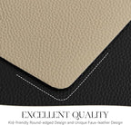 MOSAYT Vinyl Placemats Set of 4, Heat Resistant Place Mats 100% Waterproof Washable & Wipeable Faux Leather Reversible Table Mats for Kitchen Dining Party Indoor Outdoor, 12" x 17", Black/Khaki