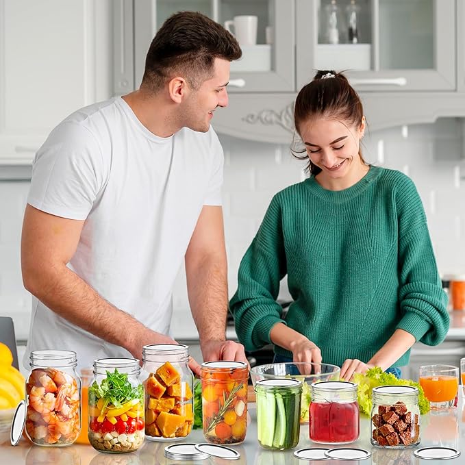 Aliggbent 160 Pcs Regular Mouth Canning Lids 70MM Airtight Split-Type Lids for Mason Jars Regular Mouth, Leakproof Bulk Canning Jar Lids for Food, Jam, Fruits & DIY Decor