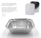 Spare Essentials 110 Pack - 1LB Small Foil Pans with Lids - Aluminum To Go Food Containers with Lids - 1lb Mini Aluminum Pans - Freezer Safe Foil Take out Trays - Heat proof Meal Prep Containers