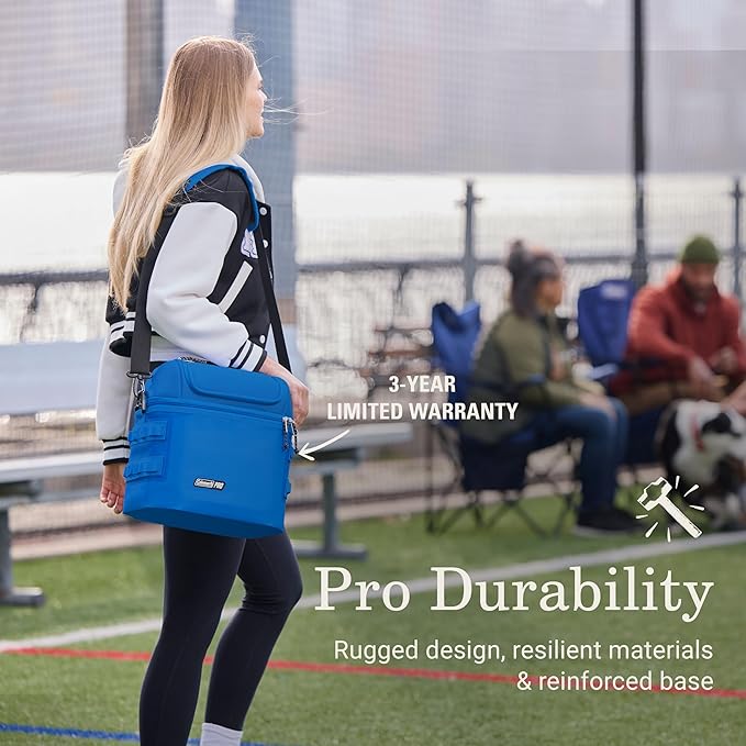 Coleman Pro 16-Can Premium Soft Cooler Lunchbox, Fully Insulated Lid & Body Stays Cold up to 30 Hours, Great for Camping, Tailgating, Parties, Sports, Concerts, Lunches & More