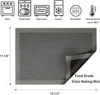 AMYONE Perforated Silicone Baking Mats, 2 PCS Gray Mesh Baking Mats for Half Sheet, Non-Stick Reusable Eclair Oven Liners for Homemade Bread/Pizza/Sugar Cookie 11 5/8" x 16 1/2", Deep Space Grey