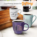 Christian Art Gifts Microwave & Dishwasher Safe Encouraging Ceramic Coffee & Tea Mug for Women & Men: It is Well With My Soul Inspirational Non-toxic Novelty Heart Beverage Cup, White & Black, 12 oz.