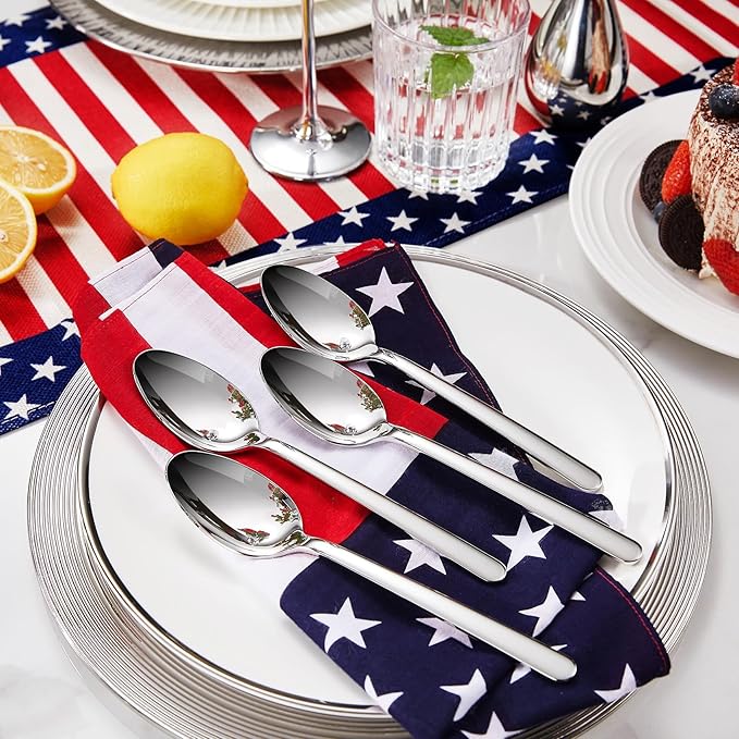 KEAWELL Premium Lucent Silverware Set, 65-Piece Mirror-Polished 18/10 Stainless Steel Flatware, Dishwasher Safe for Refined Dining and Entertaining (65, Silver)