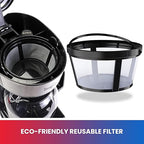 Total Chef Drip Coffee Maker - 12-Cup Programmable Coffee Machine With Glass Pot, Pause and Pour, Auto Shut-Off, Large Water Reservoir, Reusable Filter, Dishwasher Safe Carafe, Percoladora de Café