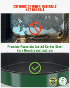 Round Baking Cake Pans Set Roasting Dish 4-Pack 9/10/12/14 Inch Enamel Non Stick Large Cookware for Cake Bread Pie Pizza Turkey Steak, Non-Toxic Carbon Steel Oven Dishwasher Safe Christmas Bakeware