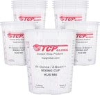 Custom Shop Paint Mixing Cups, 64-Ounce (12 Pack) - Plastic Measuring Cups for Liquids, Automotive Painting, Epoxy Resin, Acrylic Arts, Crafts, Disposable or Reusable, Graduated, Mixing Ratios
