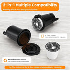 Single Serve Coffee Maker for K-Cup Pod and Grounds, Hot and Iced Coffee Maker, Strong Button Feature, 6 to 14oz Brew Sizes, 50oz Removable Reservoir, Up to 6.5 Inch Cup, Stainless Steel, Black