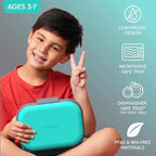 Bentgo Chill Kids Leak-Proof Lunch Box - 4-Compartment Bento Box with Built-In Ice Pack, 3.3 Cup Capacity, PFAS & BPA-Free, Microwave & Dishwasher Safe, Ideal Size for Ages 3 to 7 (Electric Aqua)